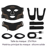 Ensemble masque visage et cou LED 7 ondes lumineuses masque raffermissant et liftant pour visage 70 perles de lampe 5 vitesses
