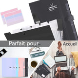 Trieur A4 avec 8 compartiments accordéon porte document support extensible imperméable plastique organiseur pour bureau école noir