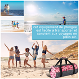Sac 65x35x25cm 58L Bandoulière réglableGrand sac en filet Pliable fermeture éclair en PVC Durable Portable Sac de plongée pliable