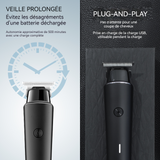 Tondeuse à cheveux électrique ensembl homme tondeuse barbe professionnel avec 4 acier inoxydable lames rasoir tete chauve