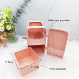 Boîte de rangement 8.7x10.5x13.9cm pour pinceaux de maquillage mini pratique et résistant pot crayons pour réfrigérateur avec tiroir