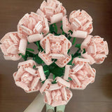 Bouquet de fleurs artificielles collageable ensemble de roses roses unique arrangement unique activité de bricolage pour adultes