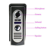 Sonnette d'interphone vidéo de 7 pouces, interphone vidéo LCD haute définition pratique, sonnette de surveillance extérieure