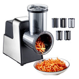 Coupe Légumes Électrique 6x34x17cm Acier inoxydable 150W Cartouche à 5 lames Multifonctionnel Facile à utiliser Silencieux noir