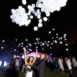 Ballons 50 pcs 12inch diamètre ballons lumineux led blancs fêtes anniversaire mariages décorations pompes gonfler facilement latex