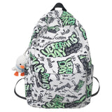 Sac à dos scolaire 42x32x14cm sacs à dos polyvalents graffiti de grande valeur à la mode et de style universitaire tendance cartable