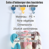 Éponge de bain 3 pièces eponge longue tresses maille eponge éponge exfoliant trois différentes couleurs bande éponge exfoliant