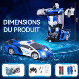 Voiture télécommandée 2,4 GHz de déformation télécommandée Car Caro Remote Control Rechargeable Car Car garçons et enfants bleu