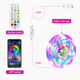 Bande lumineuse en silicone  2m 28 lumières  Bouton de télécommande  Prise en charge de la télécommande APP Jeu de bandes lumineuses