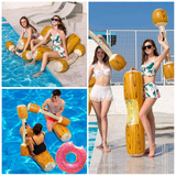 Radeau 4PCS Matériau PVC écologique Conception anti-retournement Motif en maille tendance Ensemble de jeux d'eau pour deux personnes