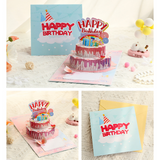 arte de voeux 15x15cm carte d'anniversaire tridimensionnelle gâteau de rêve bonbon sucré carte message de bénédiction carte postale
