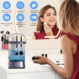 Nettoyeur à ultrasons 10x9,6x15,3cm 1200mah IP65 2 modes de nettoyage type-c charge nettoyeur de pinceaux de maquillage électrique