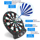 Cible de fléchettes 43cm Conception de score multifonction Facile à installer Adapté pour intérieur et extérieur Jeu de fléchettes