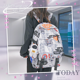 Sac à dos scolaire 45x32x14cm sac à dos de la version coréenne de la mode harajuku vent simple léger marée cent étudiants cartable