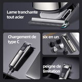 Tondeuse cheveux 6 en 1 tondeuses à cheveux multifunctions professionnel sans fil rechargeable tondeuse avec 5 peignes ecran LED