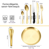 ouverts de table 10 Pièces Modern Cutlery Tableware Utensils Set for Picnic and Other Outdoor Activities Avec sac de rangement