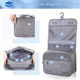 Trousse de toilette de Voyage 19x23CM pour Hommes et Femmes avec Poignée Volume élevé Pliable Multifonction Trousse de Maquillage