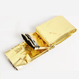 Couverture thermique 210x160CM, portable, multifonctionnelle, pour l'extérieur, couverture d'urgence dorée simple face
