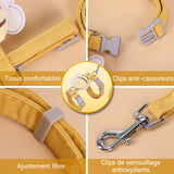 Laisse pour animaux de compagnie spéciale pour empêcher toute fuite corde de traction réglable pour la poitrine et le dos jaune