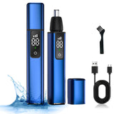 Tondeuse nez oreilles homme 2 en 1 LED chargement USB 3 niveaux de réglage nettoyer les brosses et les capuchons anti-poussière