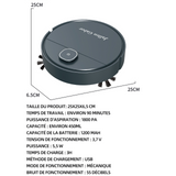 Robot aspirateur 5 en 1 forte puissance d'aspiration 1800Pa avce 1200mAh batterie détection obstacles aspirateur automatique bleu