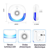 Répulsif 250v Silent Eco-friendly Household Multifunction Ultrasonic Adjustable Large Range Energy Saving Répulsif à ultrason
