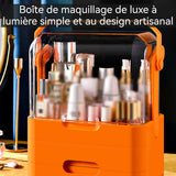 Boîte de rangement rangement maquillage organisateur orange transparent boîte de rangement anti-poussière étagère de rangement