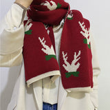 Écharpe de noël à motif d'élan, écharpe chaude tricotée d'hiver pour femme, cadeau de couple de noël, écharpe d'étudiant