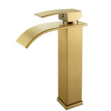 Robinet 30cm robinet scandinave en cuivre doré robinet plat de 6 cm de large simule l'écoulement naturel de l'eau mitigeur lavabo