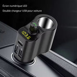 Transmetteur FM LED bluetooth FM de voiture charge rapide et port USB adaptateur bluetooth voiture chargeur voiture allume cigare