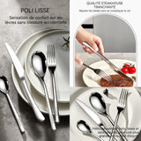couverts de table 6 personnes 24 pièces en acier inoxydable avec couteau fourchette cuillère set couverts de table lave-vaisselle