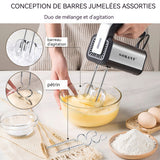 Batteur 800W avec 5 modes de travail avec 2 crochets pétrisseurs et 2 fouets pour la cuisson et les gâteaux batteur electrique