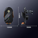 Support de téléphone de voiture ouvert et fermé Support de charge sans fil Support de navigation à capteur intelligent
