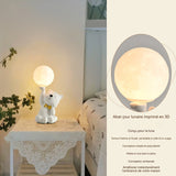 Lampe de bureau 5W lampe de chevet forme chaton moon avec 3 modes de source lumineuse veilleuse de protection des yeux créative