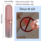 Épilateur 10,3x2,5x2,3cm  Rasoir humide et sec Rasoir électrique étanche Tête coupe flottante 3D Épilation douce Petit et portable