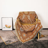 Couverture de canapé couverture de camping en plein air bohème couverture de fil de camping couverture jacquard 160 × 220 cm