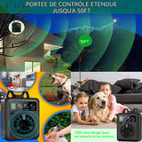 Anti aboiement chien 30khz bouchon anti-aboiement ultrasonique intelligent et étanche avec 4 modes échographiques et affichage LED