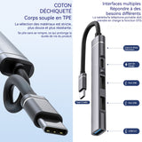 Station d'accueil 4 en 1 hub multi-interface charge type-C USB3.0 compatible avec plusieurs appareils adaptateur type-C hub usb