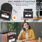 Trieur document 13 compartimentstrieur accordéon dossier à boucle de corde de grande capacité sac de rangement d'informations noir