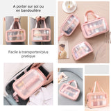 Trousse de toilette en PVC 6pcs trousse de maquillage set PU trousse de toilette de voyage trousse à cosmétiques transparente