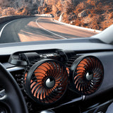 Ventilateur électrique dans la voiture Réglage à deux vitesses  Rotation à 360 degrés Chargeur double port Ventilateur à double tête