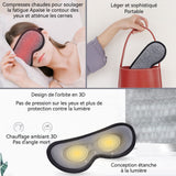 Masseur oculaire 1800mAH 21x9 cm Masque pour les yeux à vapeur chaude à domicile 3 niveaux de chauffage Interrupteur de minuterie