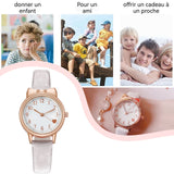 Montre enfant ensemble montre et bracelet rose avec boîte montre à quartz et bijoux ensemble montre-bracelet pour filles cadeaux