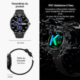 Montre connectée homme femme écran ips 1,39 pouces 360x360 ip67 étanche bracelet en silicone montre de sport montre téléphone