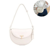 Sac demi-lune pour femme sac à bandoulière sous les bras sac de messager en cuir véritable boucle en T sac demi-rond sac de mode
