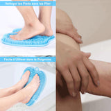 Brosse Pieds Douche Foot Scrubber Douche Massager Nettoie Exfolie Pieds Foot Spa Brosse avec Ventouses Antidérapantes 28 x 28 cm