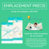 Montre connectée 2G-4G 400mAh SOS appel HD chat vocal emplacement historique positionnement étanchéité réveil multilingue bleu