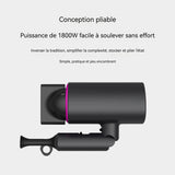 Sèche cheveux 1800W réglage à 3 vitesses Pliable Protection du dispositif de contrôle de la température Moteur haute performance