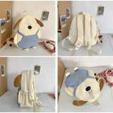 Sac à dos scolaire 36x29x12cm sac à dos de grande capacité pour l'école avec un petit chiot de dessin animé pour la sortie cartable