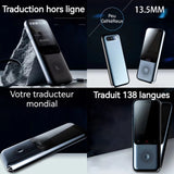 Traduction simultanée 138 langues écran de 2,4 pouces appareil photo 5 mégapixels 8Go RAM assistant vocal IA points d'accès WiFi